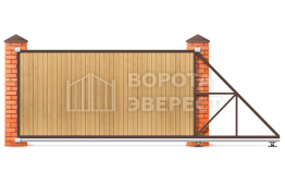 Ворота деревянные откатные 2500×4000 ВЭ-5439